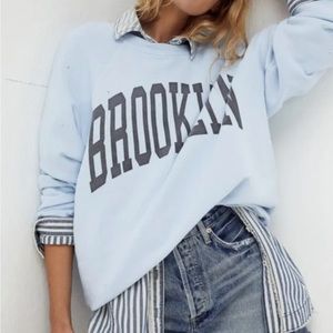 Free People Retro Brand Classic Crew Sweatshirt Brooklyn